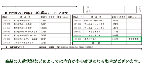 旅行のおつまみセット春限定商品